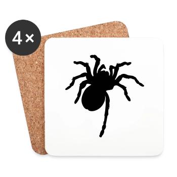 Grande araignée - Dessous de verre (lot de 4) - blanc - Devant