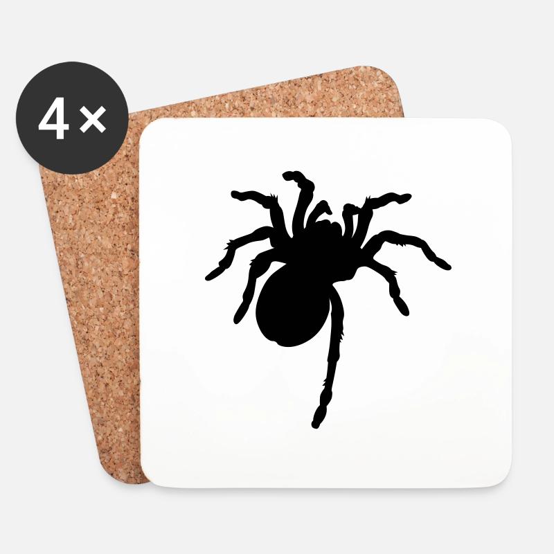 Große Spinne - Untersetzer (4er-Set) - Weiß