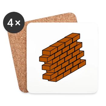 Brick wall - Coasters (set of 4) - white - Front
