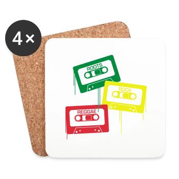 Roots, Rock, Reggae - Untersetzer (4er-Set) - Weiß - Vorne