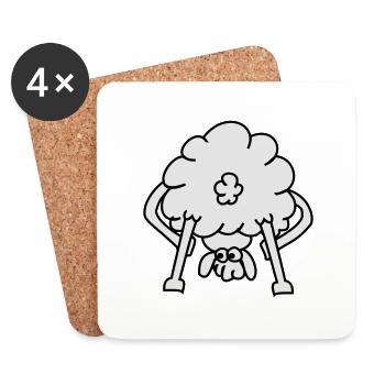 schaf von hinten - Untersetzer (4er-Set) - Weiß - Vorne