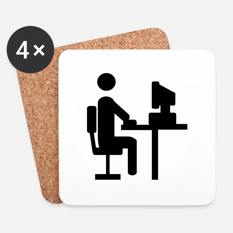 Büro - Untersetzer (4er-Set) - Weiß