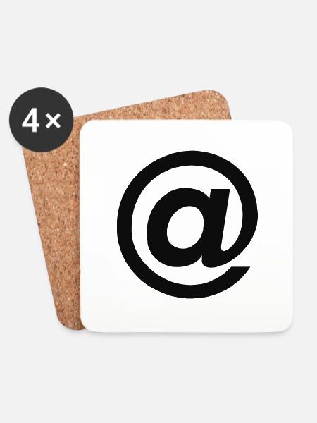 E-Mail-Zeichen @ ("at") - Untersetzer (4er-Set) - Weiß