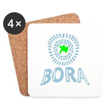 polynesian tattoo turtle bora bora - Dessous de verre (lot de 4) - blanc - Devant