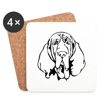 BLOODHOUND chiens chien Wilsigns Jagdhunde chien de chasse - Dessous de verre (lot de 4) - blanc - Devant