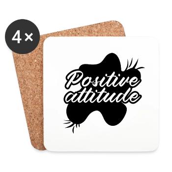 Atitude Positive - Dessous de verre (lot de 4) - blanc - Devant