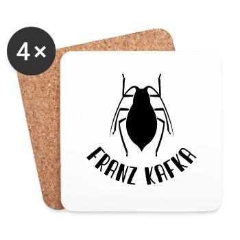 Franz Kafka Insect Literature Gift - Coasters (set of 4) - white - Front