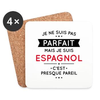 Je ne suis pas parfait mais je suis Espagnol - Dessous de verre (lot de 4) - blanc - Devant