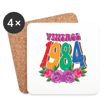 Millésime 1984 40e anniversaire pour les femmes 40 ans - Dessous de verre (lot de 4) - blanc - Devant