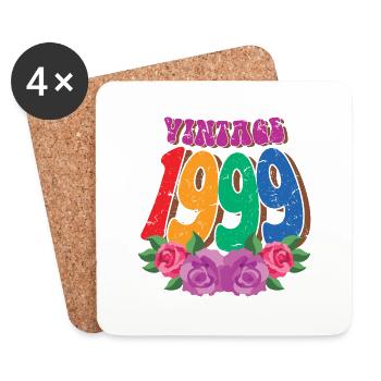 Jahrgang 1999 25. Geburtstag für Frauen 25 Jahre alt - Untersetzer (4er-Set) - Weiß - Vorne
