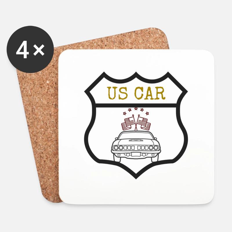 US Car - Untersetzer (4er-Set) - Weiß