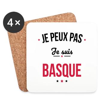 Je peux pas je suis Basque - Dessous de verre (lot de 4) - blanc - Devant