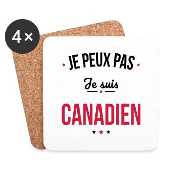 Je peux pas je suis Canadien - Dessous de verre (lot de 4) - blanc - Devant