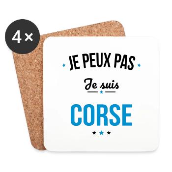 Je peux pas je suis Corse - Dessous de verre (lot de 4) - blanc - Devant