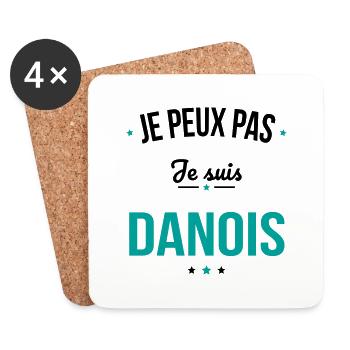 Je peux pas je suis Danois - Dessous de verre (lot de 4) - blanc - Devant