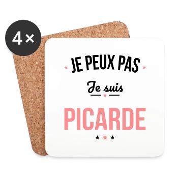 Je peux pas je suis Picarde - Dessous de verre (lot de 4) - blanc - Devant