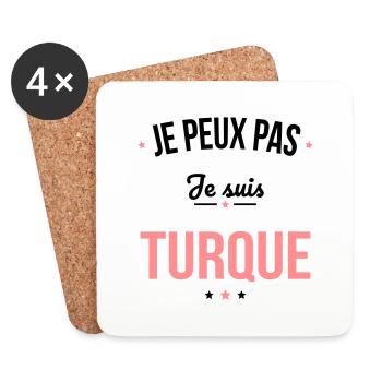 Je peux pas je suis Turque - Dessous de verre (lot de 4) - blanc - Devant