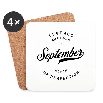 BIRTHDAY SEPTEMBER - Coasters (set of 4) - white - Front