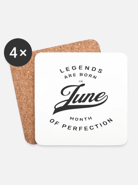 JUNE BIRTHDAY - Coasters (set of 4) - white