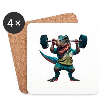 T-Rex Fitness Training Barbell Musculation - Dessous de verre (lot de 4) - blanc - Devant