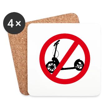 Kein Anti-Scootering erlaubt - Untersetzer (4er-Set) - Weiß - Vorne