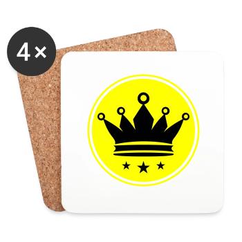 Krone Icon Symbol - Untersetzer (4er-Set) - Weiß - Vorne