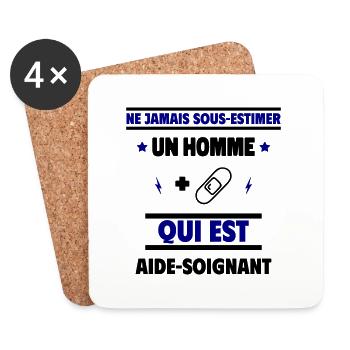 un homme qui est aide-soignant - Dessous de verre (lot de 4) - blanc - Devant