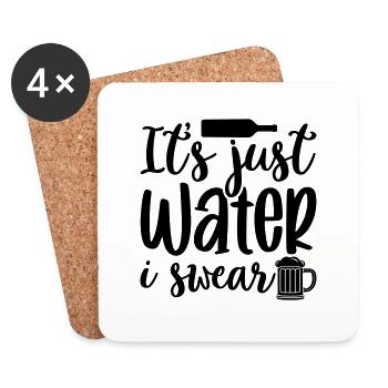 It's just water i sweat drink beer - Coasters (set of 4) - white - Front