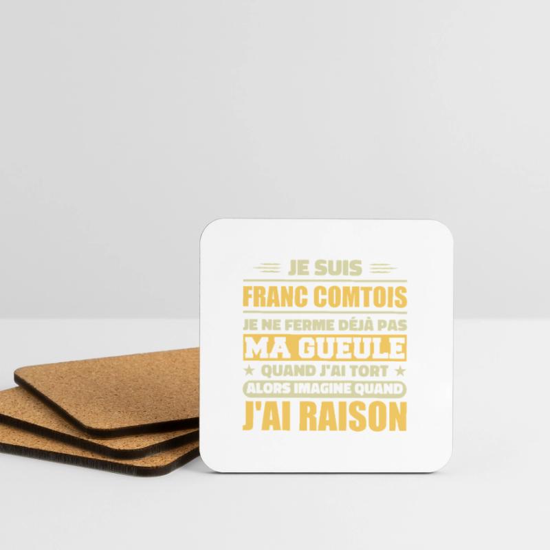 Franc comtois I don't shut my mouth frank comté Coasters (set of 4)