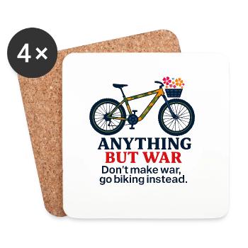 Tout sauf la guerre - Faites du vélo à la place - Dessous de verre (lot de 4) - blanc - Devant