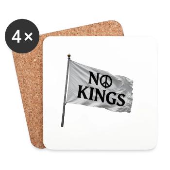 No Kings Flag Peace Symbol - Coasters (set of 4) - white - Front