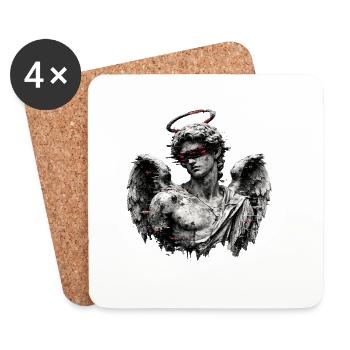 Glitch Angel: Wounded Statue - Coasters (set of 4) - white - Front