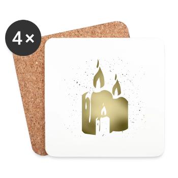 bougie - Dessous de verre (lot de 4) - blanc - Devant
