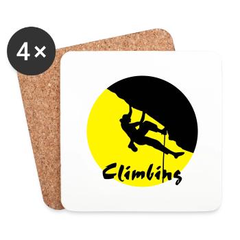 climbing, climber - Coasters (set of 4) - white - Front
