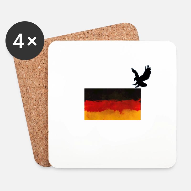 Deutscher Adler Flagge - Untersetzer (4er-Set) - Weiß