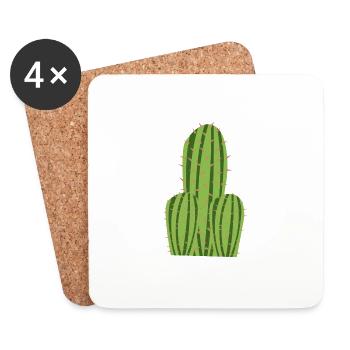 Pénis de cactus - Dessous de verre (lot de 4) - blanc - Devant