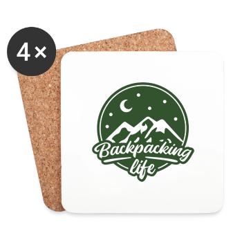 Voyage voyage backpacking la nostalgie de la distance - Dessous de verre (lot de 4) - blanc - Devant