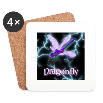 Trippy Dragonfly - Travis Scott Style - Dessous de verre (lot de 4) - blanc - Devant