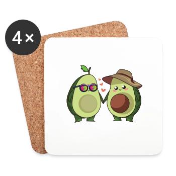 avocado paar - Untersetzer (4er-Set) - Weiß - Vorne