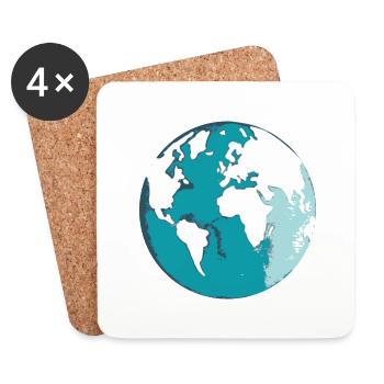 Drawing of the Earth - Coasters (set of 4) - white - Front