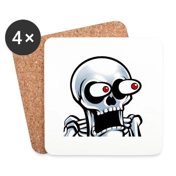 SkullWhat1024x1024 - Dessous de verre (lot de 4) - blanc - Devant