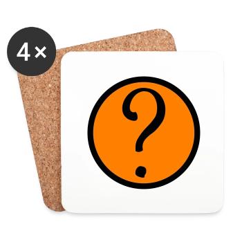 question mark symbol - Coasters (set of 4) - white - Front