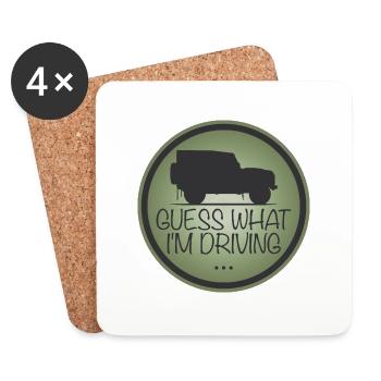 Defender - Guess what i ́m driving - Coasters (set of 4) - white - Front
