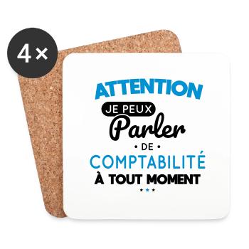 Je peux parler de comptabilité à tout moment - Dessous de verre (lot de 4) - blanc - Devant