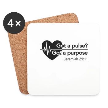 Christian Design Heartbeat a eu un pouls, a eu un - Dessous de verre (lot de 4) - blanc - Devant