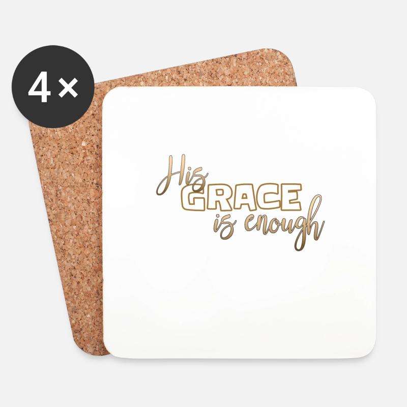 Christliches Design Seine Gnade ist genug - Untersetzer (4er-Set) - Weiß