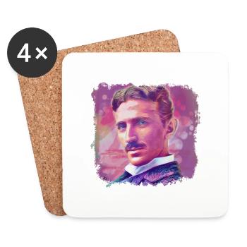 Nikola Tesla - Coasters (set of 4) - white - Front