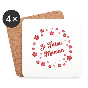 Je t'aime maman - Dessous de verre (lot de 4) - blanc - Devant