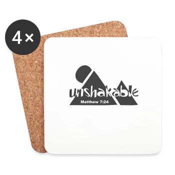 Christian Design Unshakable Matthew 7 verse 24 - Coasters (set of 4) - white - Front