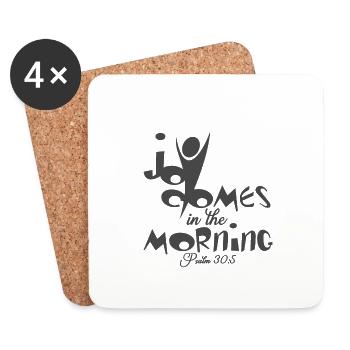 Christliche Designfreude kommt im Morgenpsalm - Untersetzer (4er-Set) - Weiß - Vorne